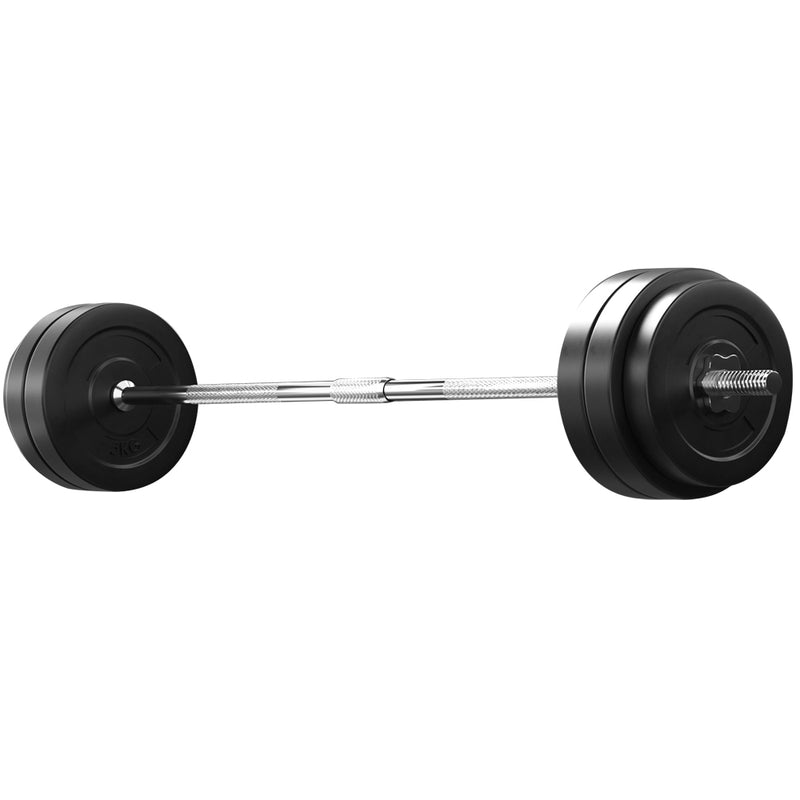 Everfit 58kg Barbell Set Weight Plates Bar Lifting Bench 168cm