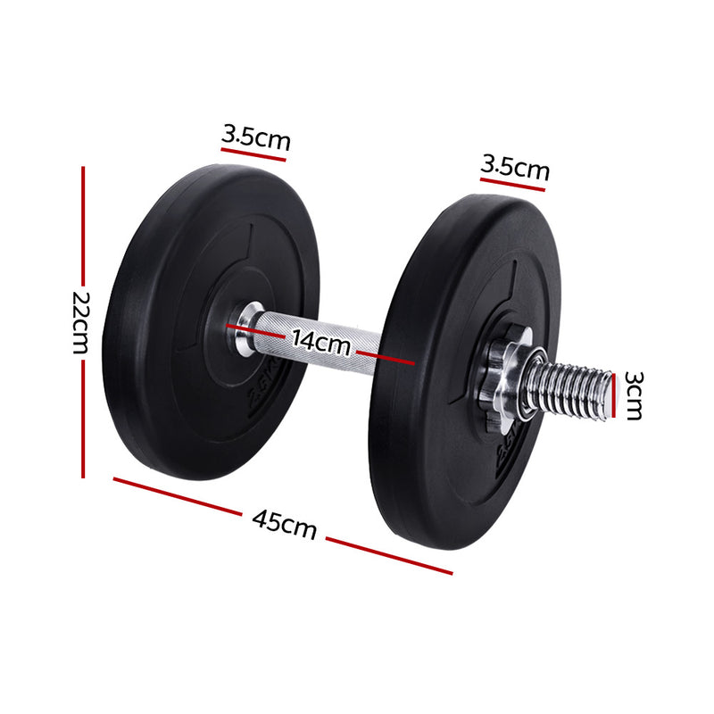 Everfit 15kg Dumbbell Set Weight Plates Dumbbells Lifting Bench