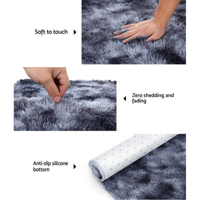 Artiss Gradient Floor Rugs Large Shaggy Carpet Rug 200x230cm Soft Area Bedroom