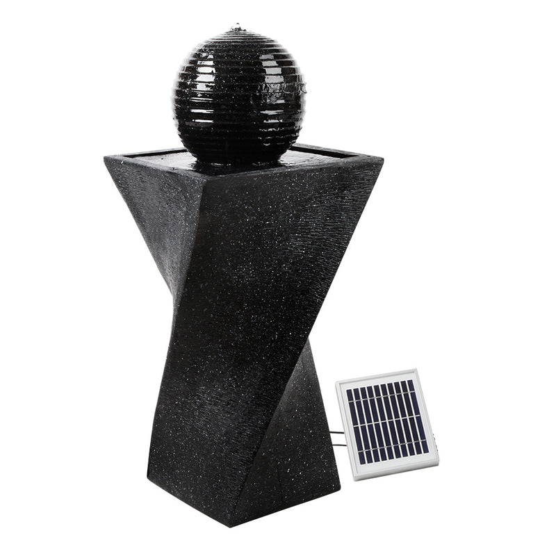 Gardeon Solar Powered Water Fountain Twist Design with Lights