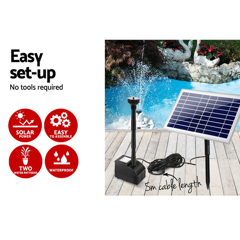 Gardeon Solar Pond Pump Submersible Water Fountain Kit 6.6FT