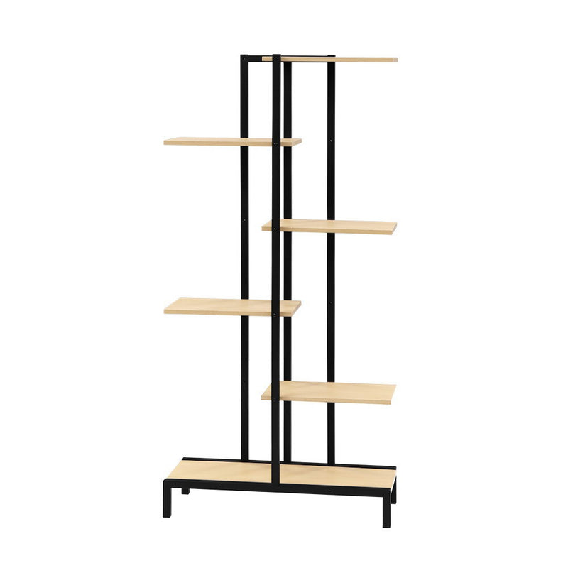 Artiss 6-tier Indoor Outdoor Metal Wood Plant Stand Garden Shelf Garden Display