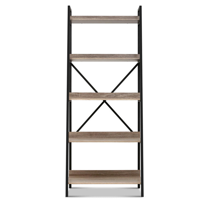 Artiss Bookshelf 5 Tiers - NOR Black and Oak