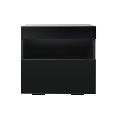 Artiss Bedside Table LED - HERES Black