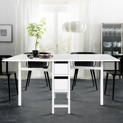 Artiss Dining Table Rectangular Extendable White