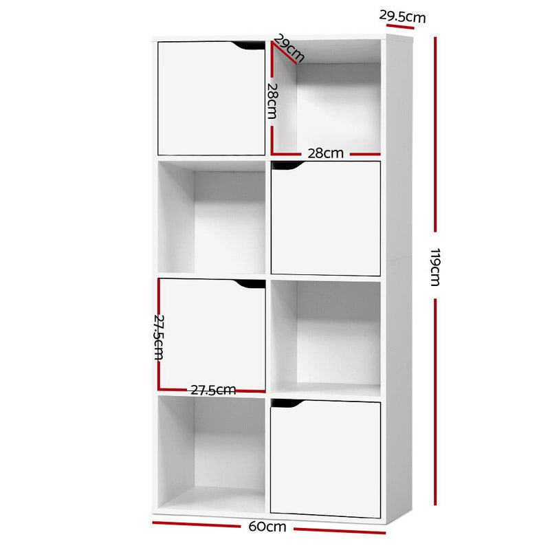 Artiss Bookshelf 8 Cube Shlef - DANA White