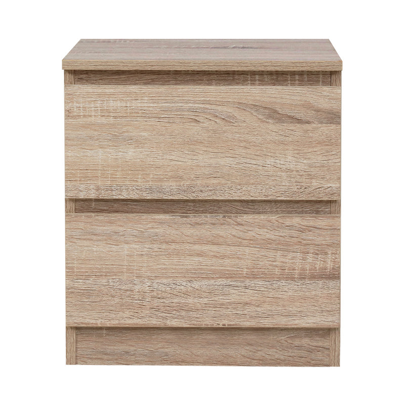 Artiss Bedside Table 2 Drawers - PEPE Oak