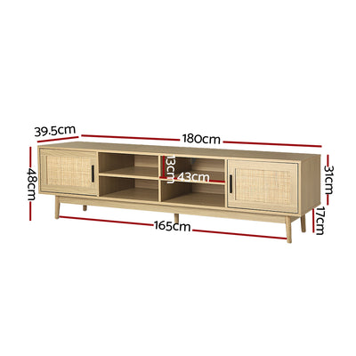 Artiss TV Cabinet Entertainment Unit 180cm Rattan Cole