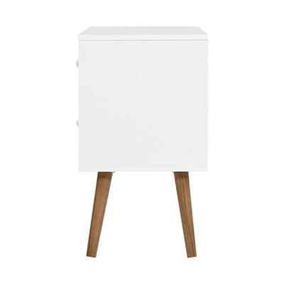 Artiss Bedside Table 2 Drawers - BONDS White