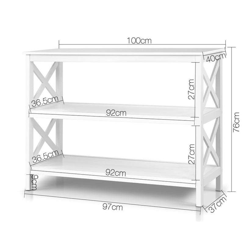 Artiss Console Table 3-tier White Polly