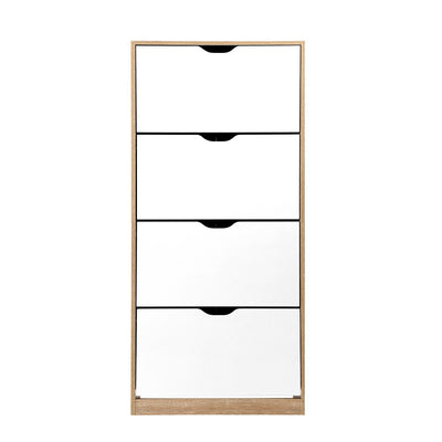 Artiss Shoe Rack Cabinet 60 Pairs 4-tier White Elen