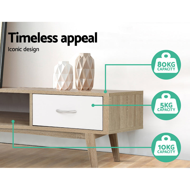 Artiss TV Cabinet Entertainment Unit 180cm Oak White Gary