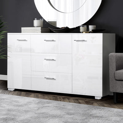 Artiss Buffet Sideboard High Gloss - White