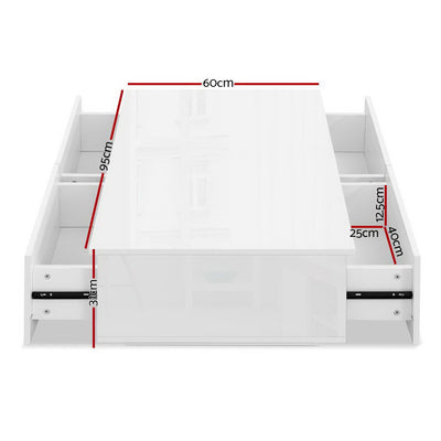 Artiss Coffee Table 4 Drawers White Trevi