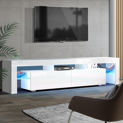 Artiss Entertainment Unit TV Cabinet LED 189cm White Elo