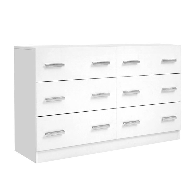 Artiss 6 Chest of Drawers Cabinet Dresser Tallboy Lowboy Storage Bedroom White