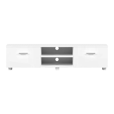 Artiss TV Cabinet Entertainment Unit Stand High Gloss Furniture Storage Drawers 140cm White