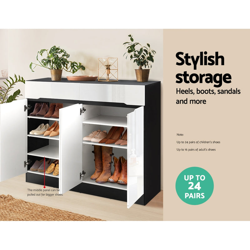 Artiss Shoe Rack Cabinet Storage 120cm w/ Drawer - White Lydia