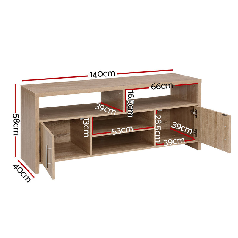 Artiss TV Cabinet Entertainment Unit 140cm Oak Ken