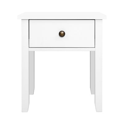 Artiss Bedside Table 1 Drawer - BOW White