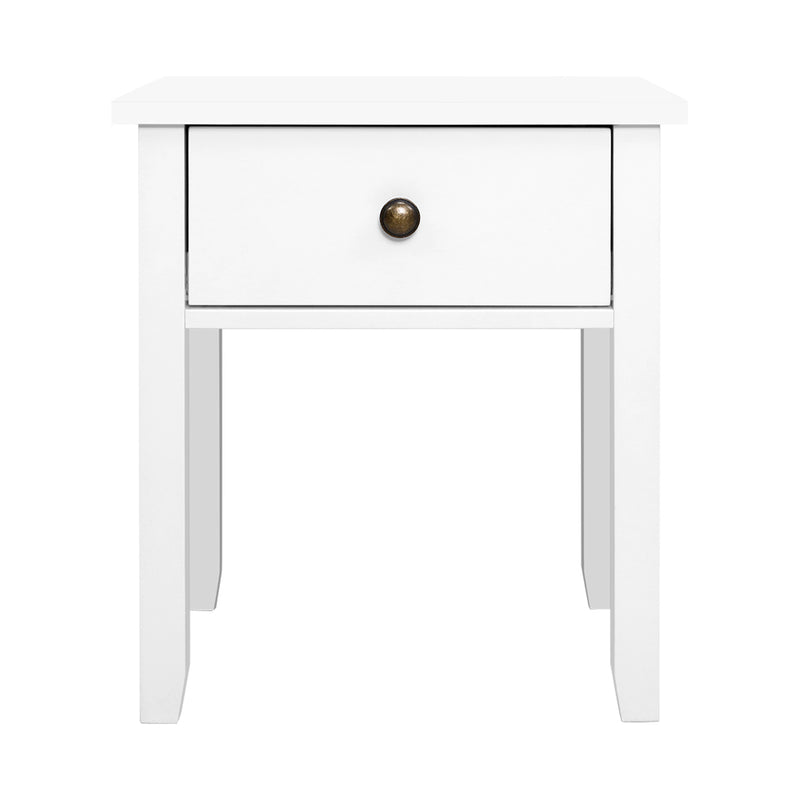 Artiss Bedside Table 1 Drawer - BOW White