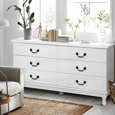 Artiss 6 Chest of Drawers - KUBI White