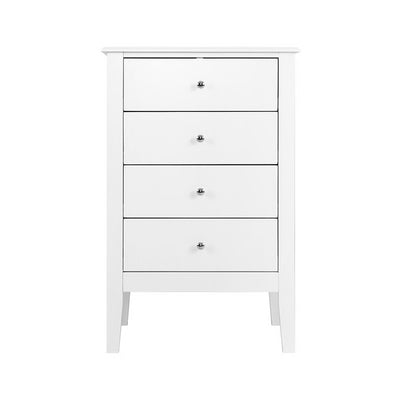 Artiss 4 Chest of Drawers Tallboy Storage Cabinet Bedside Table Dresser White