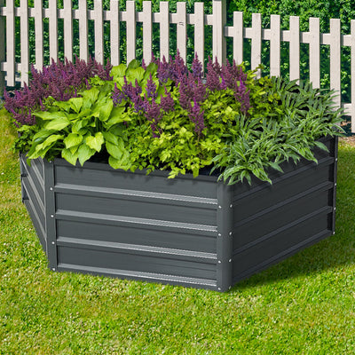 Green Fingers 2x Garden Bed 130x130x46cm Planter Box Raised Container Galvanised