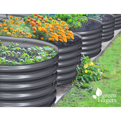 Green Fingers Garden Bed 160X80X42cm Oval Planter Box Raised Container Galvanised