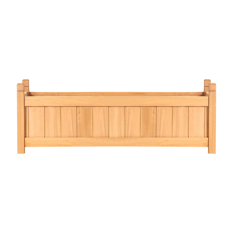 Green Fingers Garden Bed 90x30x33cm Wooden Planter Box Raised Container Growing