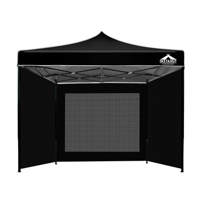 Instahut Gazebo Pop Up Marquee 3x3m Folding Tent Wedding Gazebos 500D Black