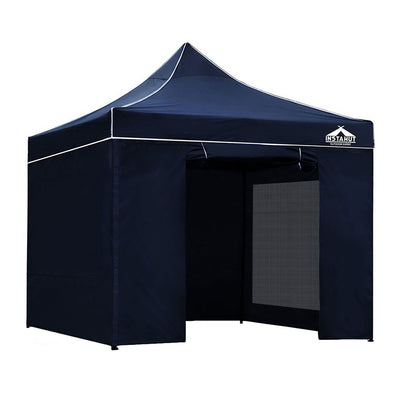 Instahut Gazebo Pop Up Marquee 3x3m Folding Wedding Tent Gazebos Shade Navy