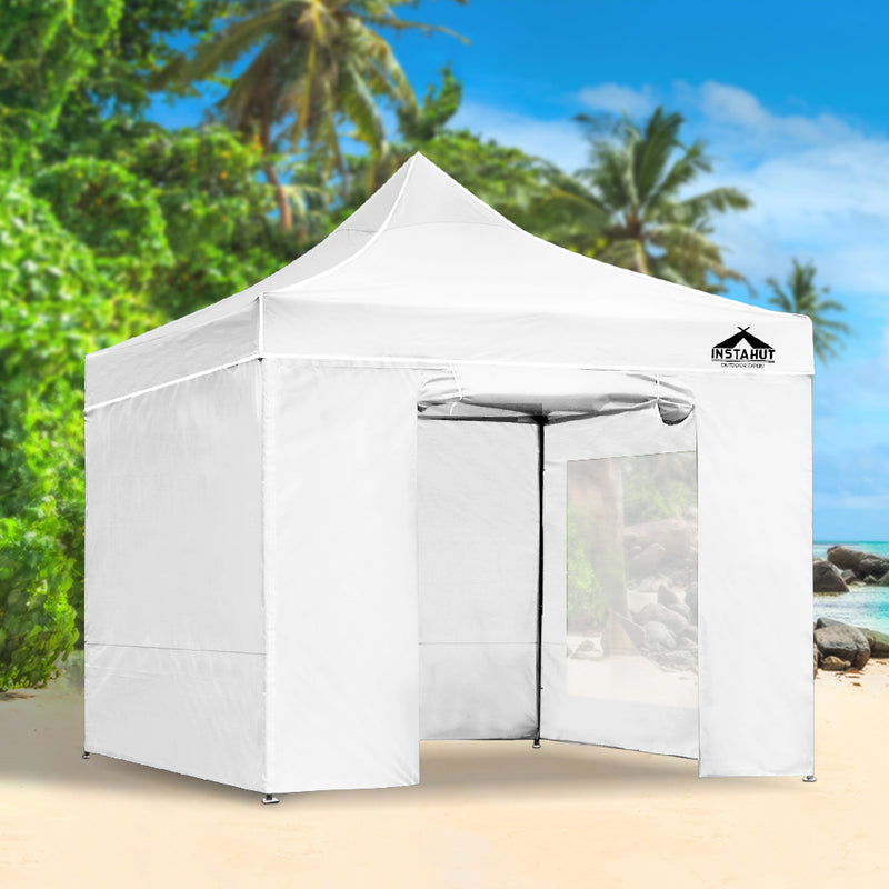 Instahut Gazebo Pop Up Marquee 3x3 Folding Tent Wedding Gazebos 500D White