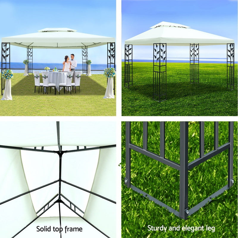 Instahut Gazebo 4x3m Marquee Outdoor Party Wedding Gazebos Tent Iron Art