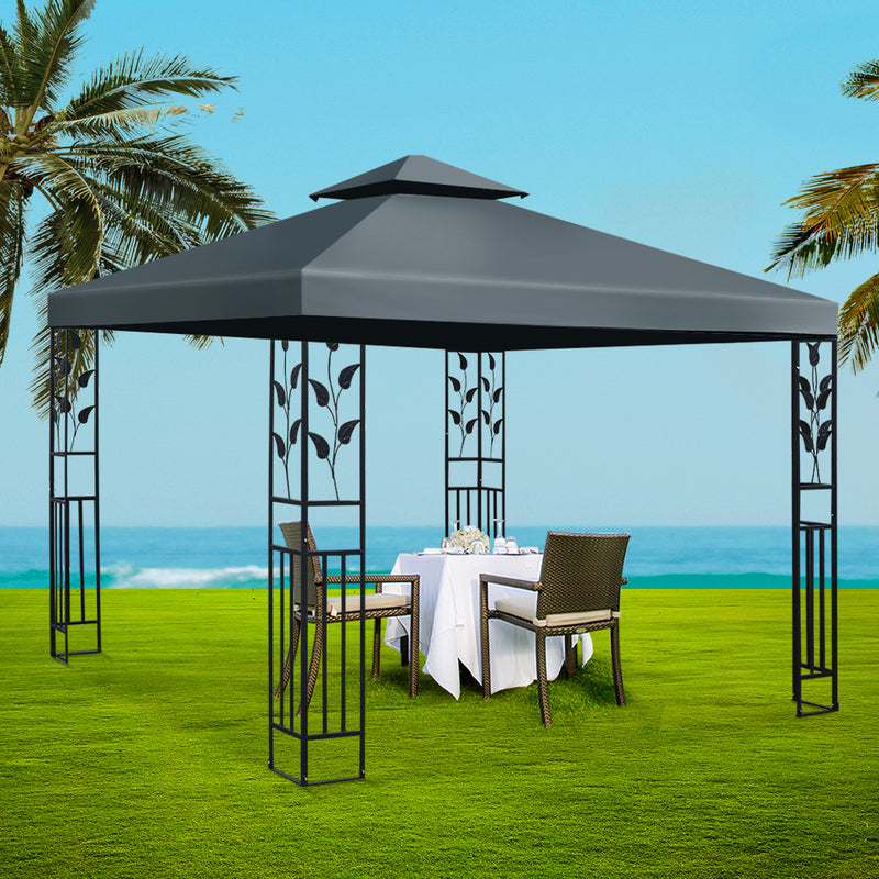 Instahut Gazebo 3x3m Party Marquee Outdoor Wedding Event Tent Iron Art Canopy