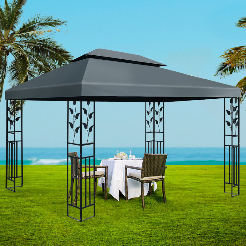 Instahut Gazebo 4x3m Party Marquee Outdoor Wedding Event Tent Iron Art Canopy