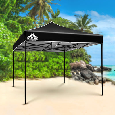 Instahut Gazebo Pop Up Marquee 3x3m Folding Tent Wedding Outdoor Camping Canopy Gazebos Shade Black