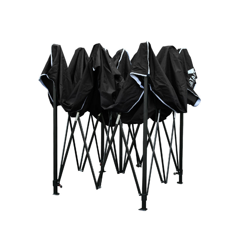 Instahut Gazebo Pop Up Marquee 3x3 Folding 500D Wedding Tent Base Pod Black