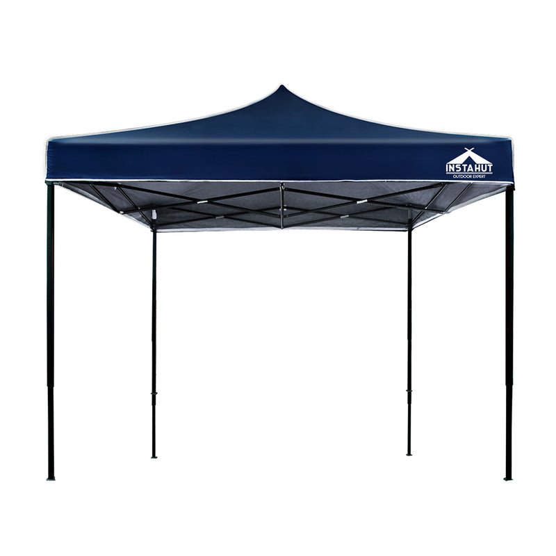 Instahut Gazebo Pop Up 3x3m w/Base Podx4 Marquee Folding Outdoor Wedding Camping Tent Shade Canopy Navy