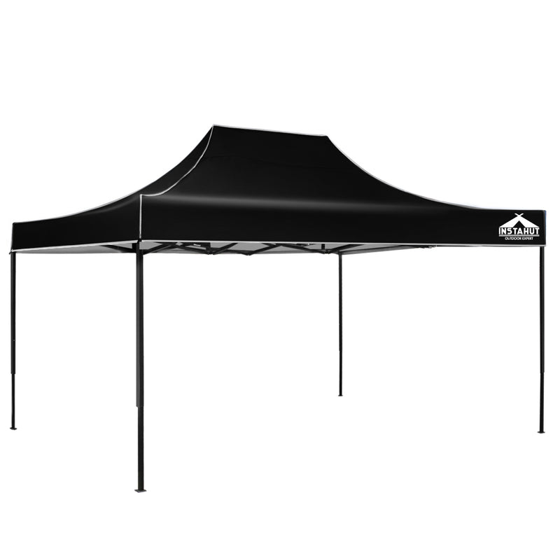 Instahut Gazebo Pop Up Marquee 3x4.5m Outdoor Tent Folding Wedding Gazebos Black