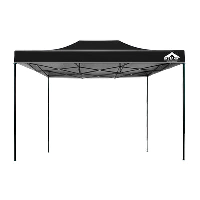 Instahut Gazebo Pop Up Marquee 3x4.5 Folding Tent 500D Wedding Camping Black