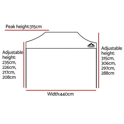 Instahut Gazebo Pop Up Marquee 3x4.5m Folding Tent Camping 500D Oxford Navy