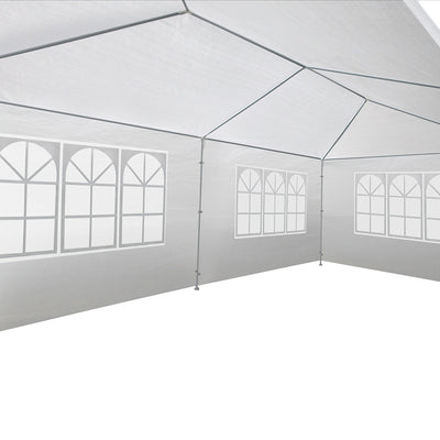 Instahut Gazebo 3x9m Outdoor Marquee side Wall Gazebos Tent Canopy Camping White 8 Panel