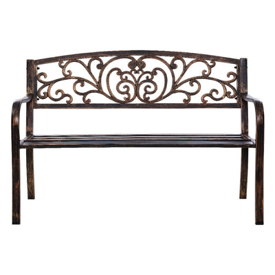 Gardeon Outdoor Garden Bench Seat Steel Outdoor Furniture 3 Seater Park Bronze