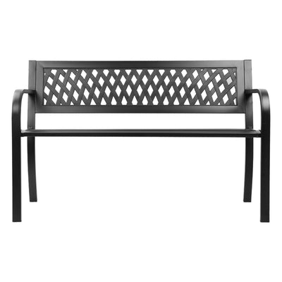 Gardeon Outdoor Garden Bench Seat Steel Outdoor Furniture 2 Seater Park Black