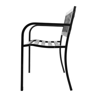 Gardeon Outdoor Garden Bench Seat Steel Outdoor Furniture 2 Seater Park Black