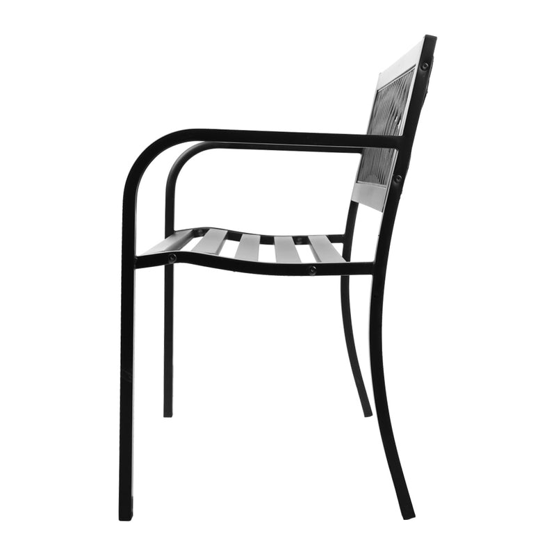 Gardeon Outdoor Garden Bench Seat Steel Outdoor Furniture 2 Seater Park Black