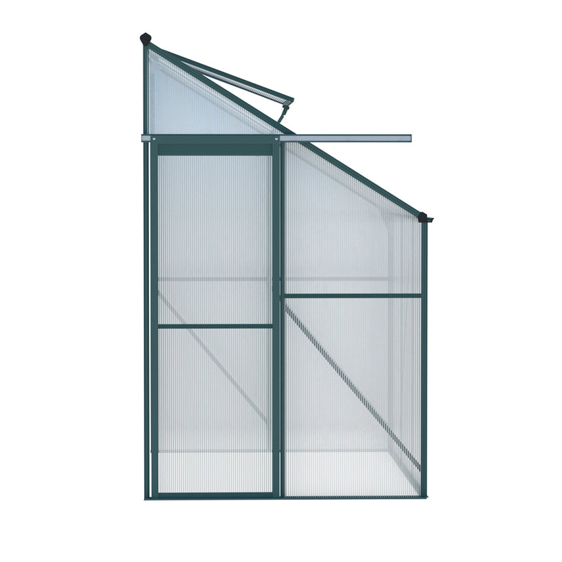 Greenfingers Greenhouse 1.9x1.27x2.13M Lean-to Aluminium Polycarbonate Green House Garden Shed