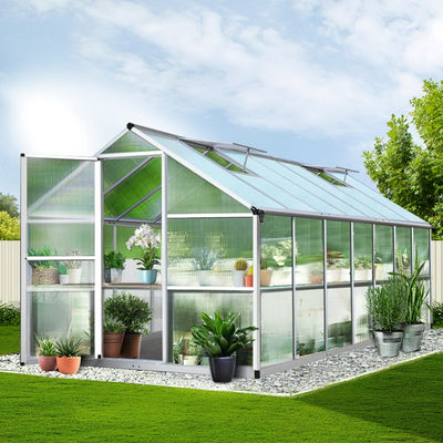 Greenfingers Greenhouse Aluminium Green House Garden Shed Greenhouses 4.22x2.5M