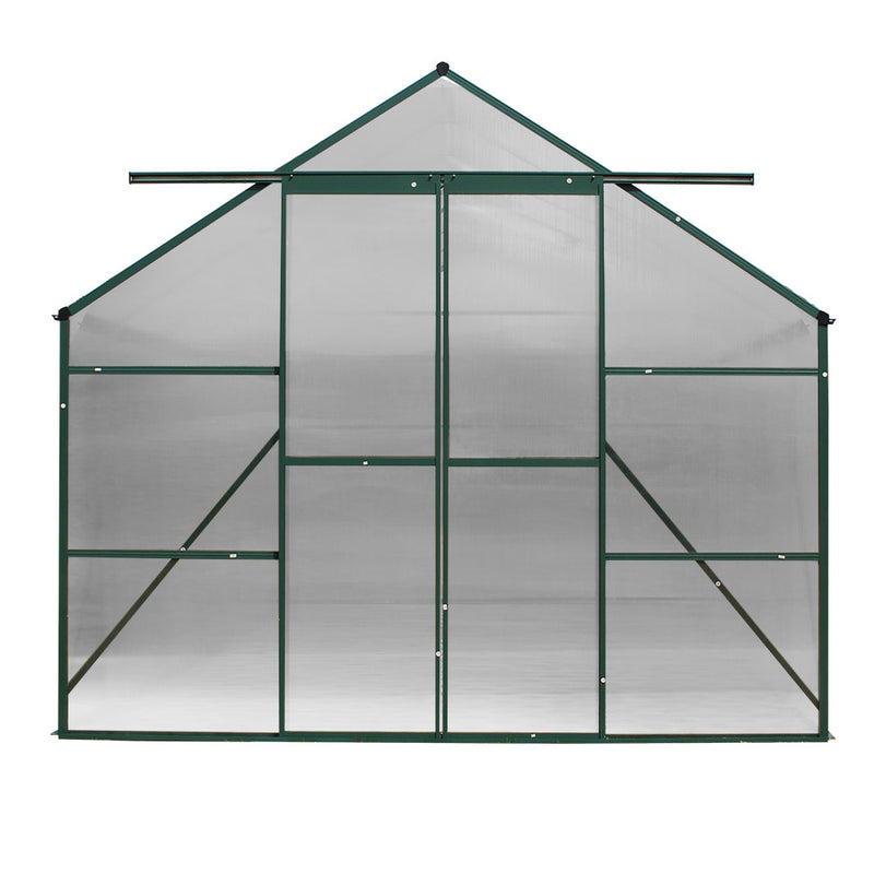 Green Fingers Greenhouse 5.1x2.44x2.1M Aluminium Polycarbonate Green House Garden Shed